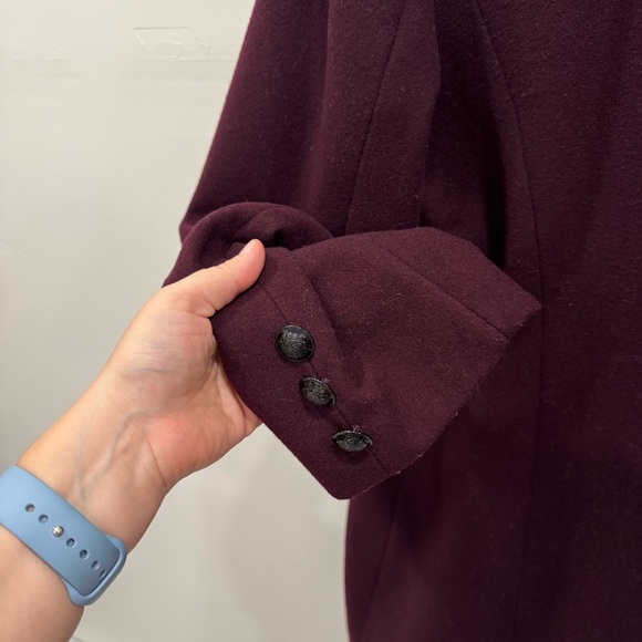 Tahari Wool Blend Pea Coat Jacket Removable Fur Collar Size XXL - Picture 8 of 8